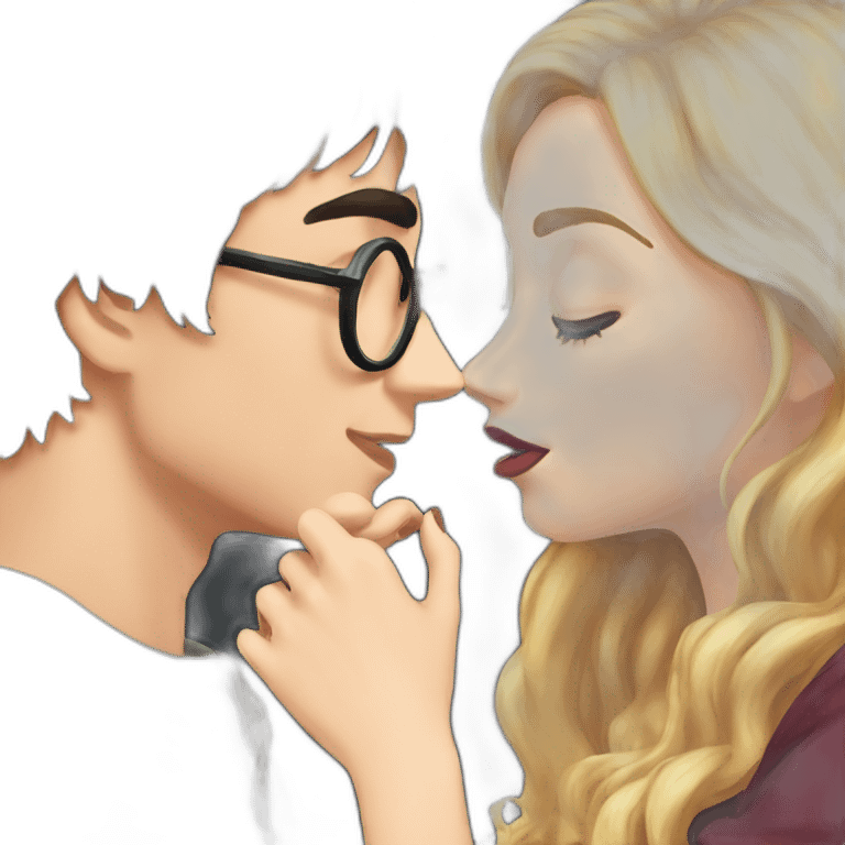 Harry Potter et Luna kissing emoji