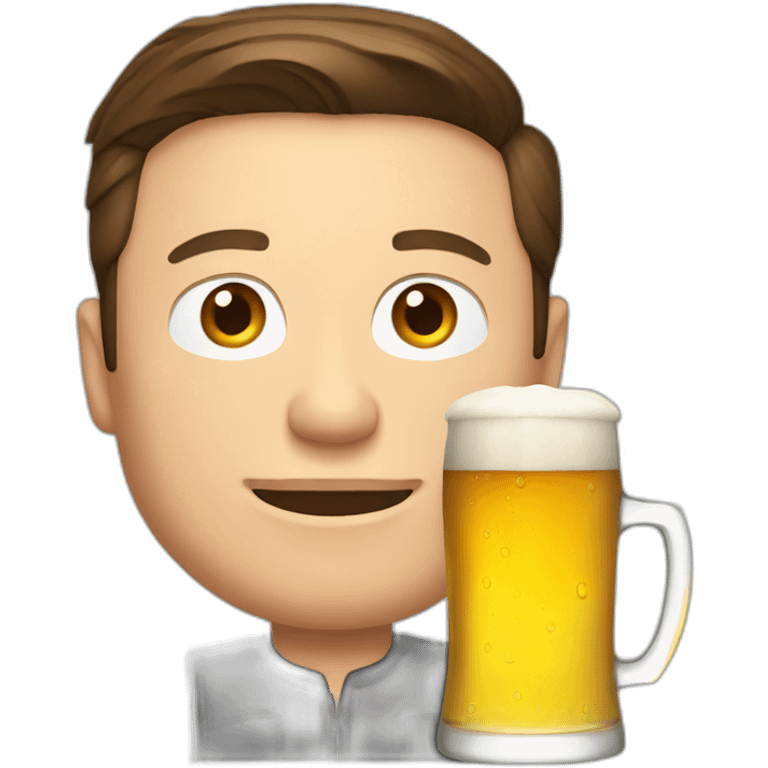 elon musk with a beer emoji