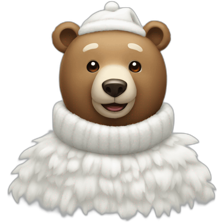 Bear white Christmas  emoji