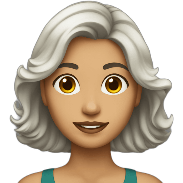 Mujer morena pelo ondulado  emoji