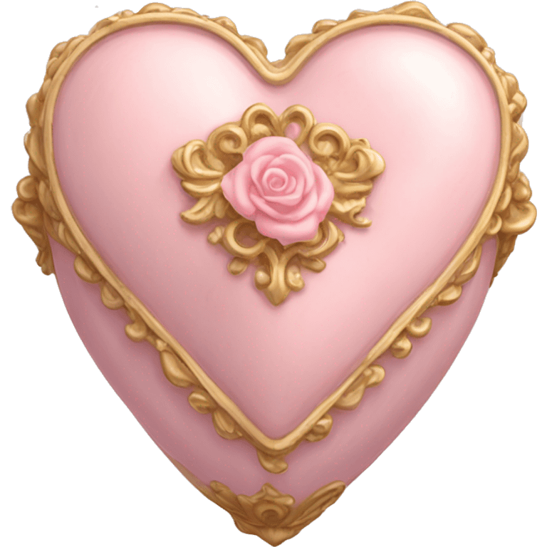 Pale pink Rococo heart box emoji