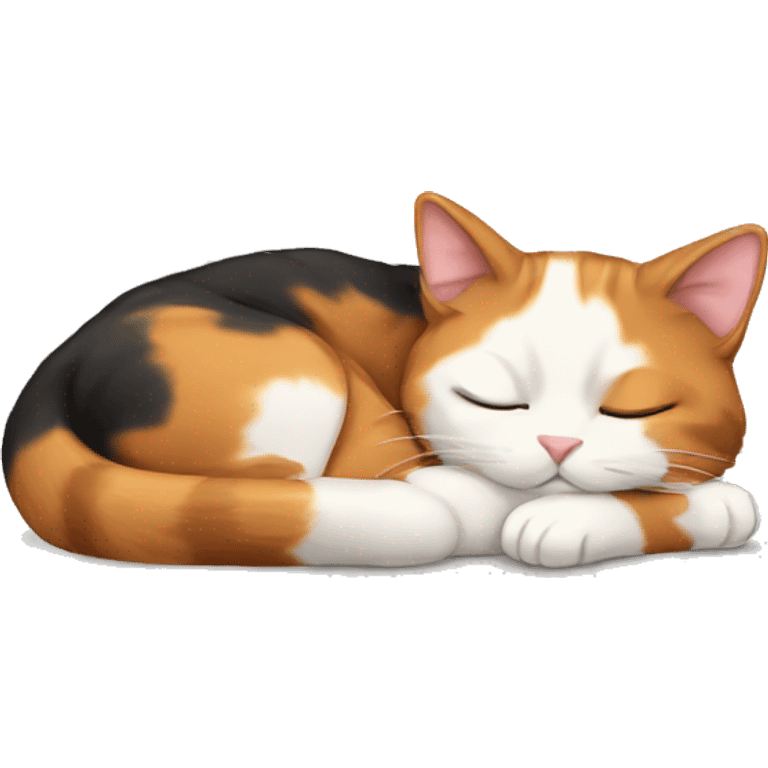 Calico cat sleeping emoji