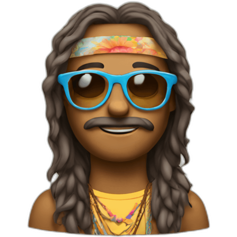 hippie with cool glasses emoji