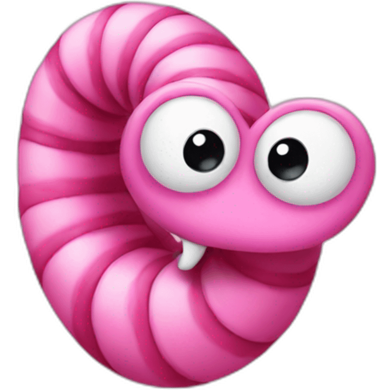 Pink worm emoji