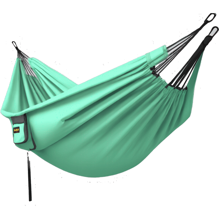 Realistic mint green camping hammock lisolated. emoji