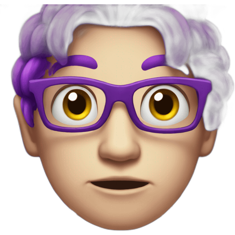 nerdy violet suspicious monster emoji