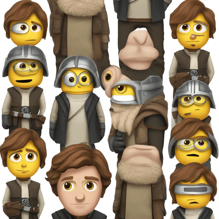 Star Wars minion hans solo with white background emoji