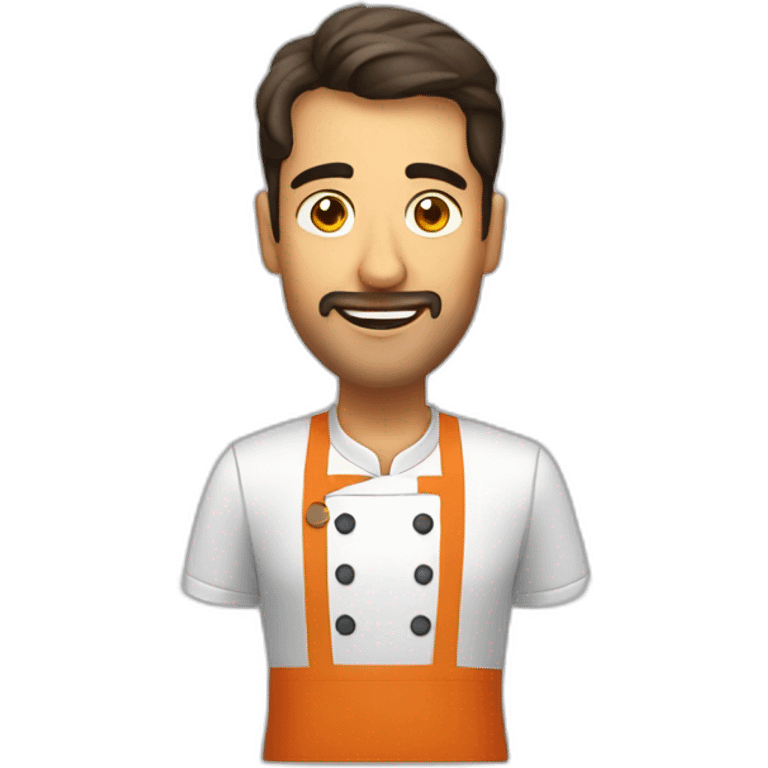 hombre sin pelo en la cabeza cocinando paella emoji