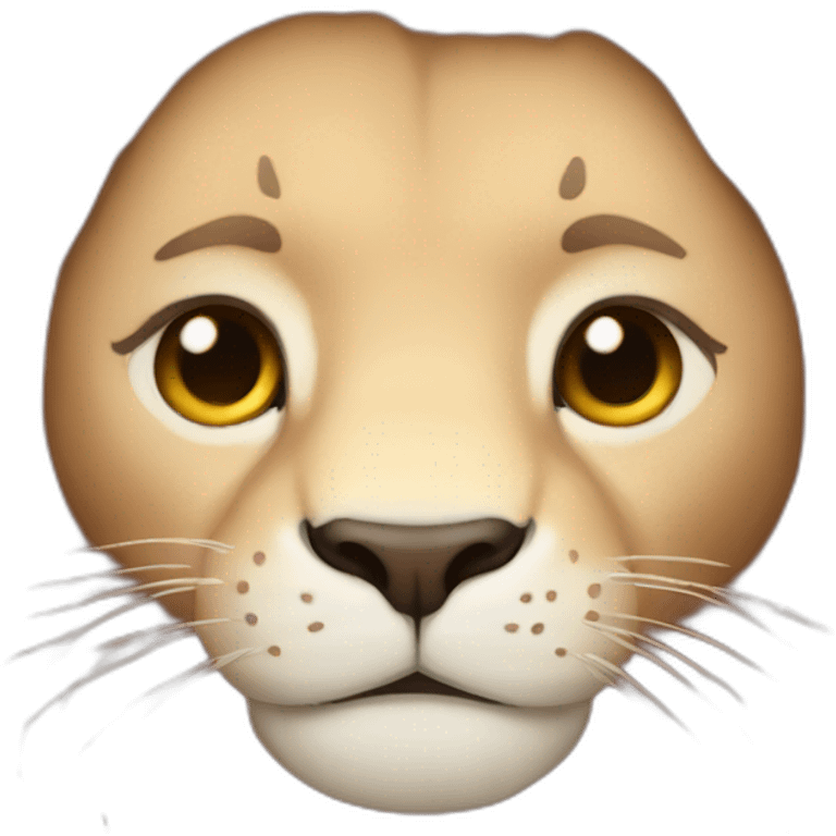 blush lion emoji