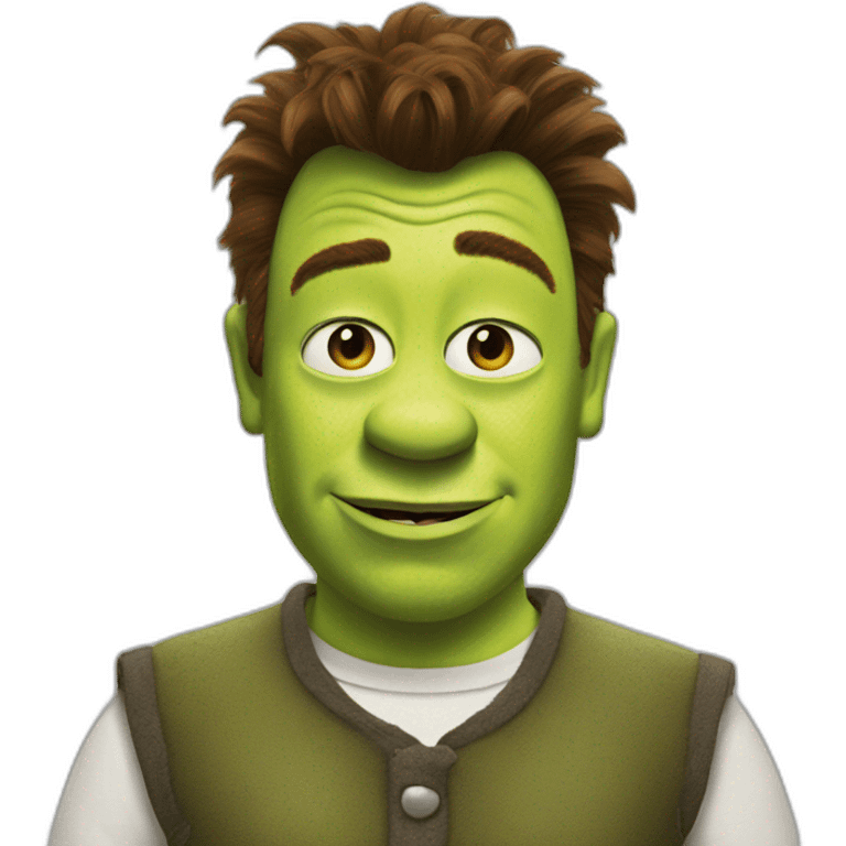 Shrek as rick astley emoji