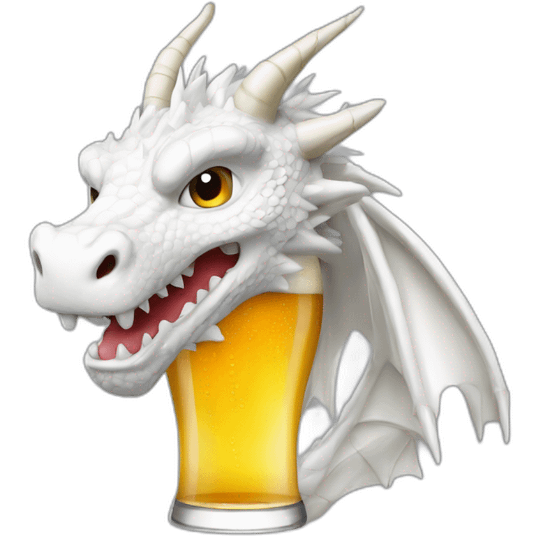 White dragon drin beer emoji