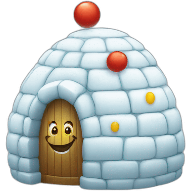 igloo with clown emoji