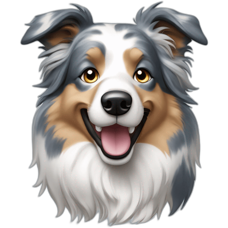 Blue merle collie dog emoji