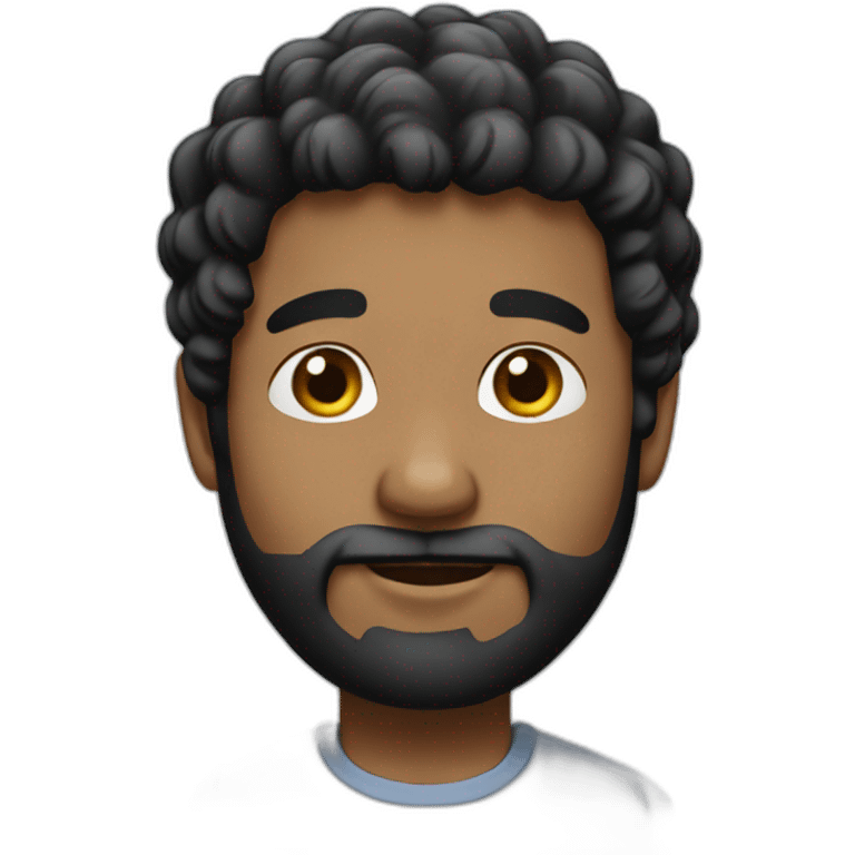 Black hair-Beard- Big boy emoji