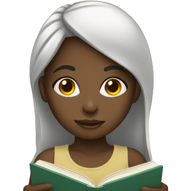 African girl reading  emoji