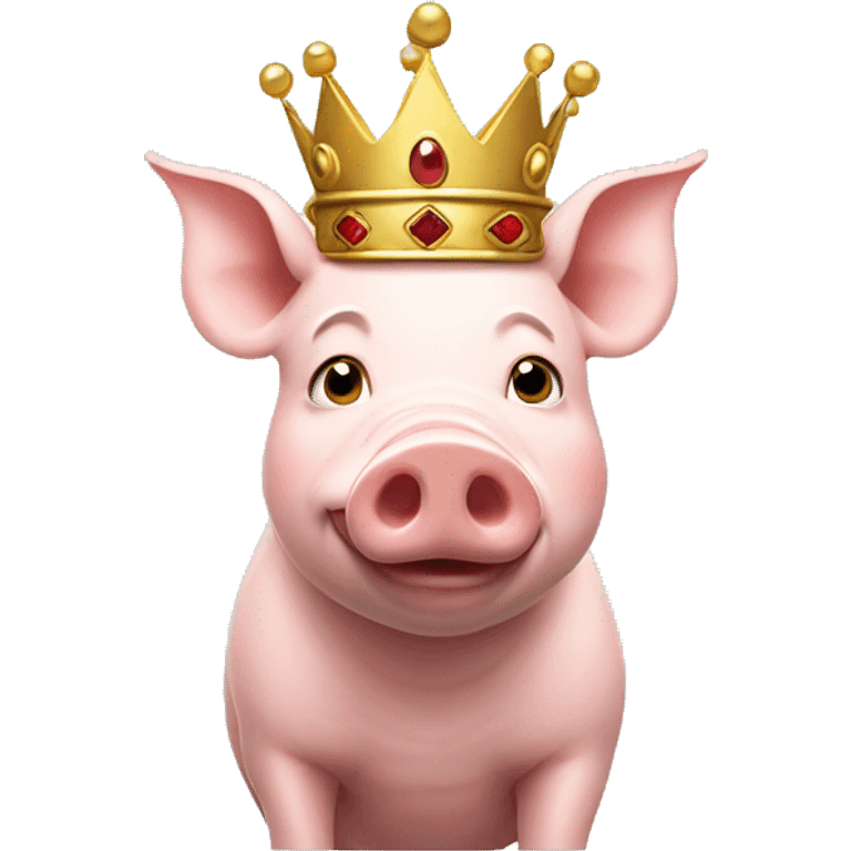 Pig with royal crown emoji