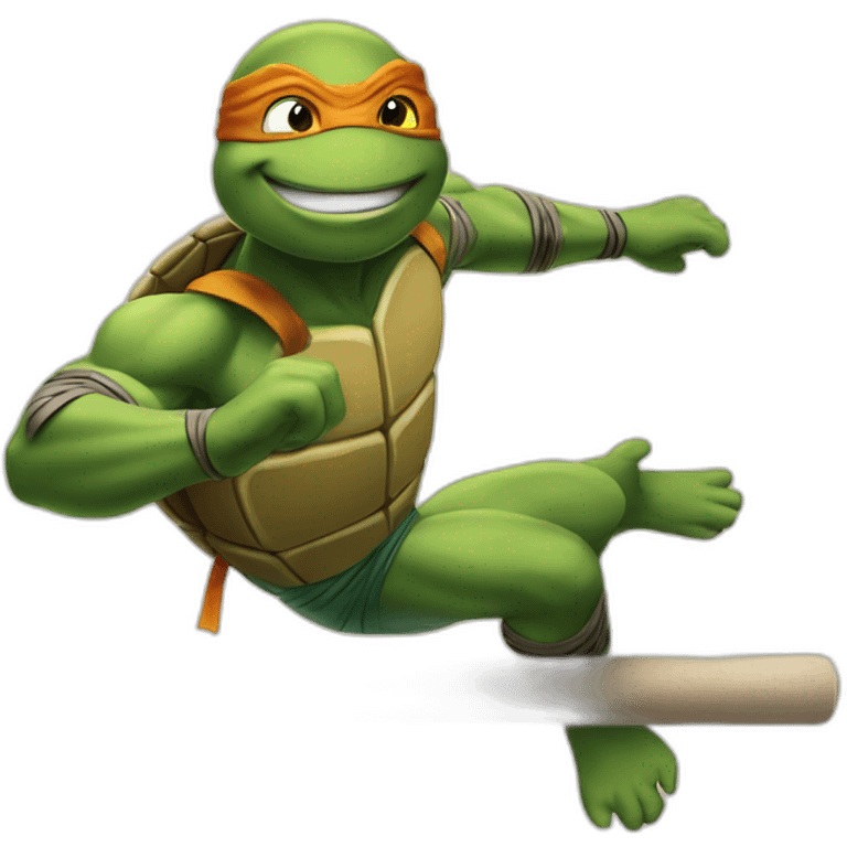 ninja turtles doing gymnastics emoji