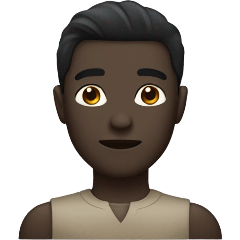 persono with black hair and slite dark skin emoji