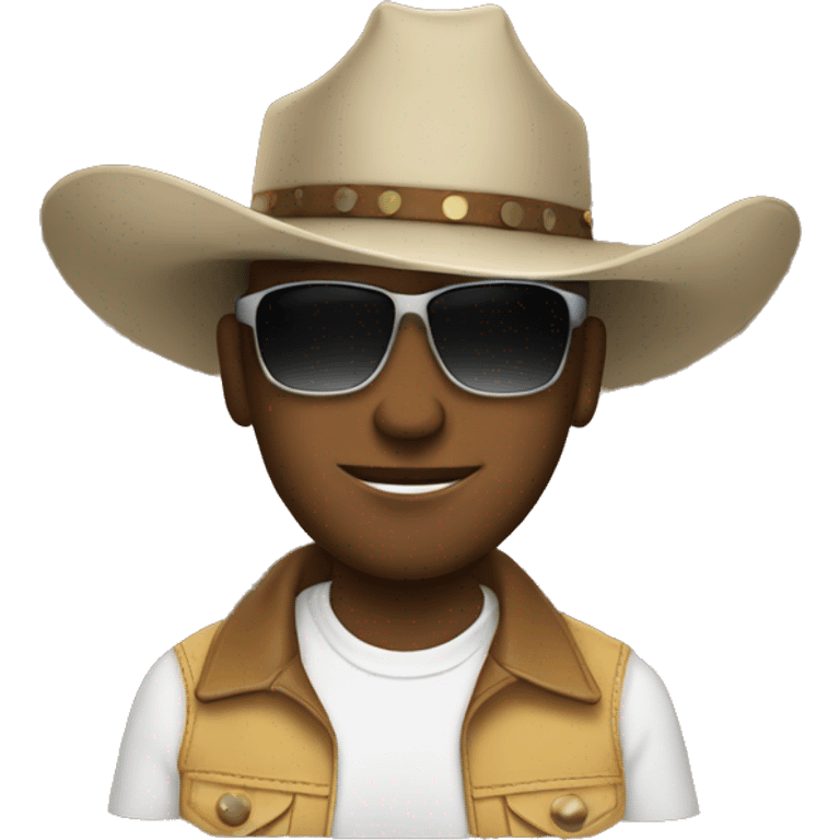 DJ with sunglasses and cowboy hat emoji