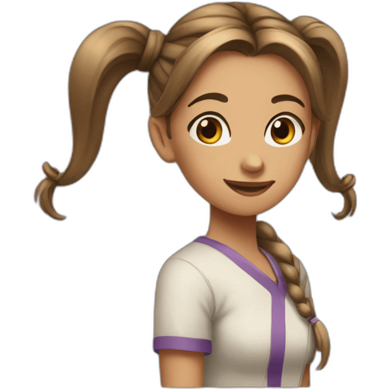 a girl with double ponytail emoji