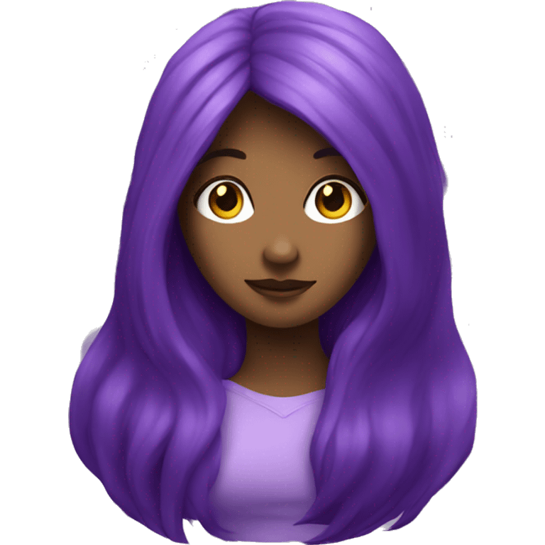 purple long hair and purple face lady emoji emoji