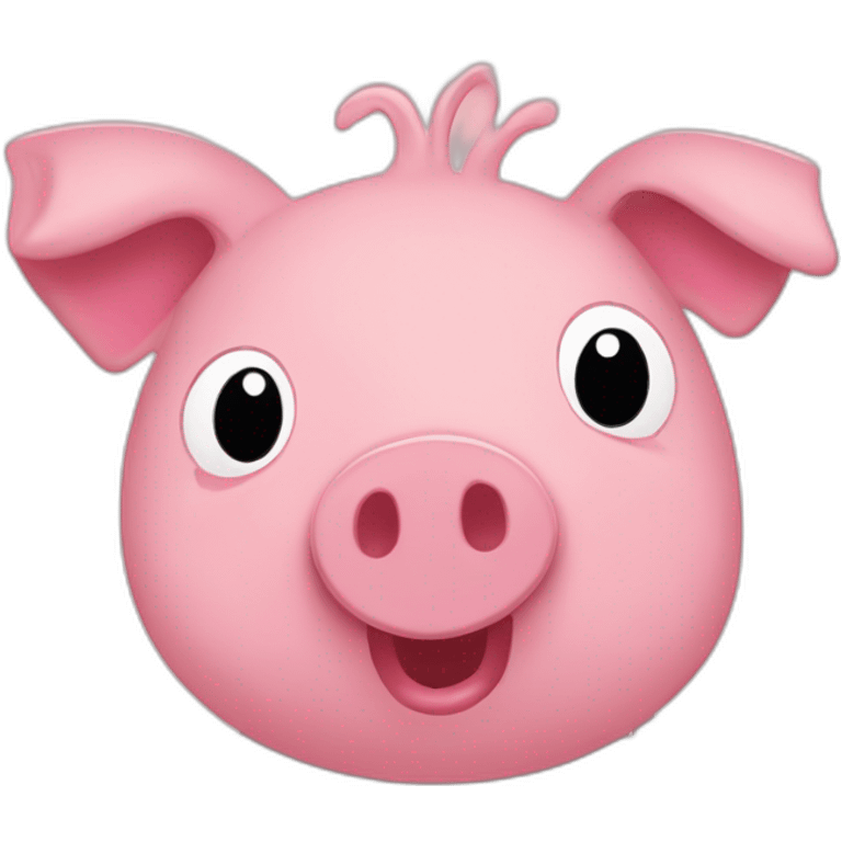 Peppa pig qui tient du cochon emoji