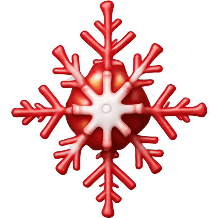 Realistic candy apple red snowflake isolated.  emoji