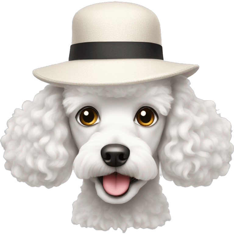 White poodle with hat emoji