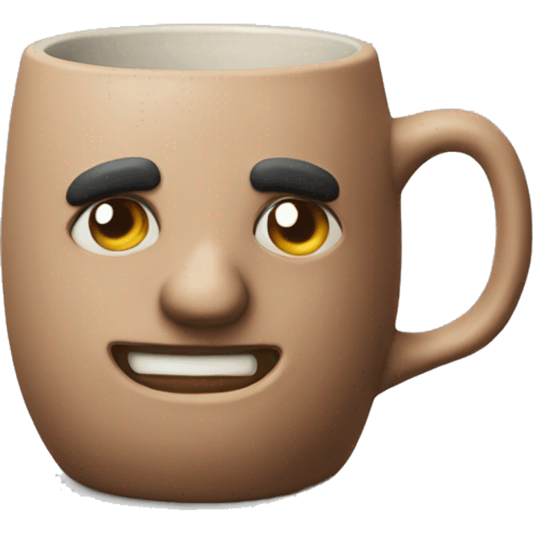 Realistic clay talavera mug isolated.  emoji