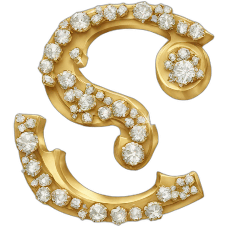 Gold and diamonds letter G emoji