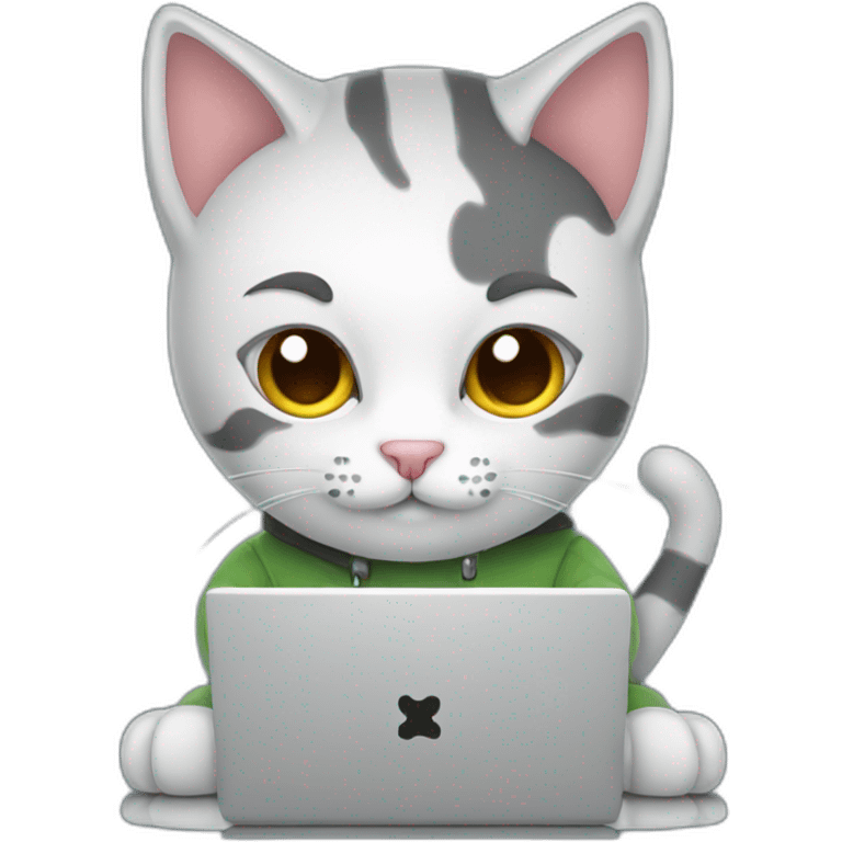 cat developer working on laptop emoji