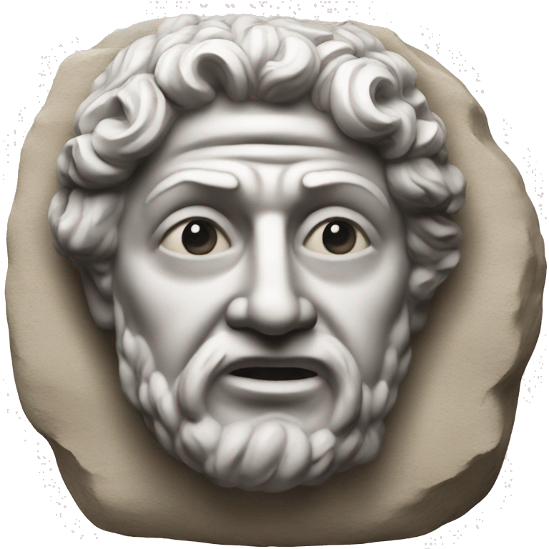 Ancient Roman rock sculpture emoji