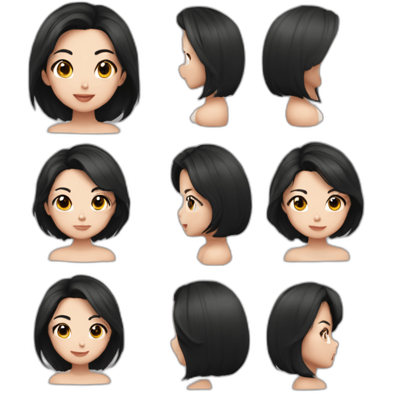 Evelyn Cathy Widjaja - asian black hair girl emoji