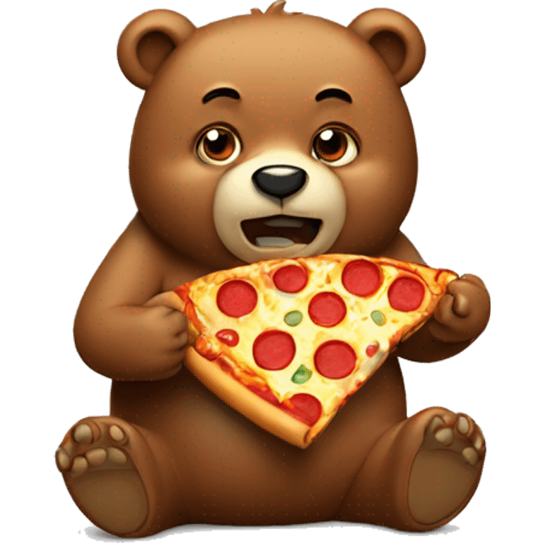 Bear eating Pizza  emoji