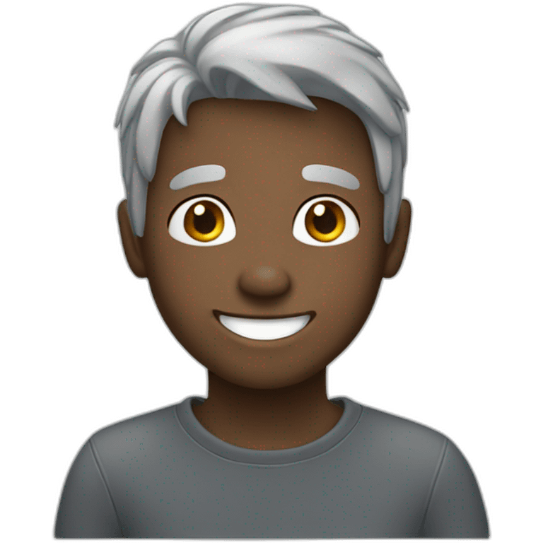 happy boy with gray hair emoji