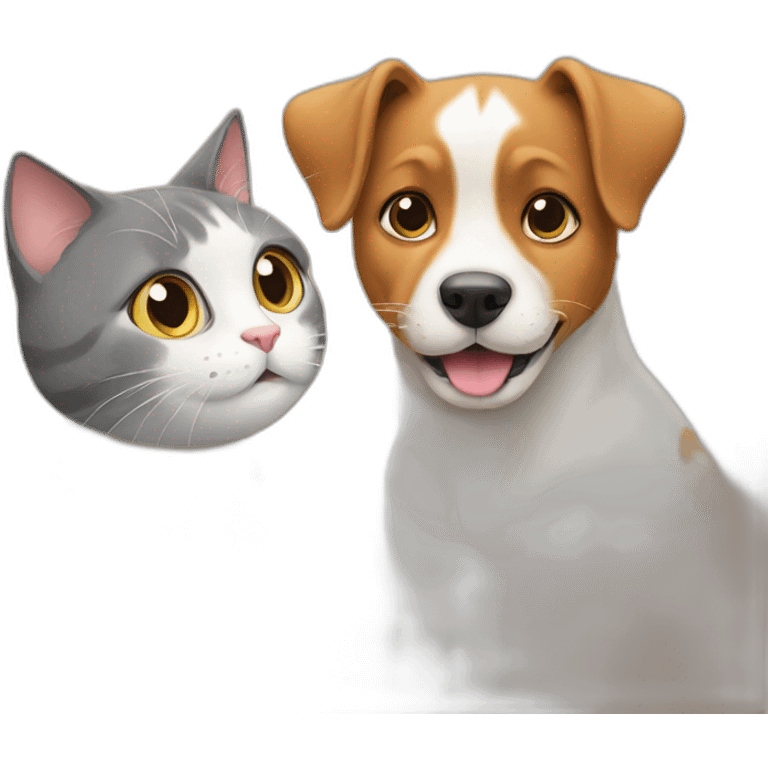 dog meets cat emoji