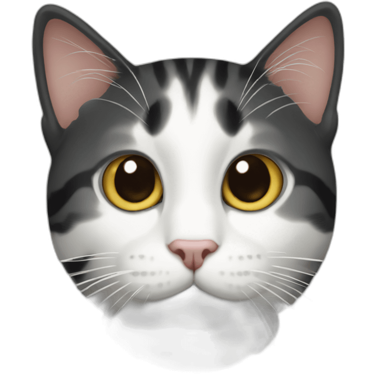 black and white tabby cat emoji