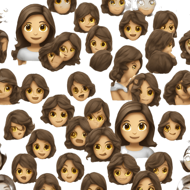 cute girl brunette hair  emoji