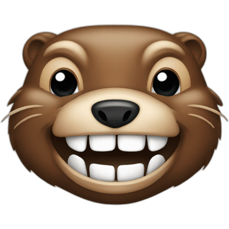 Beaver with toothy teeth emoji