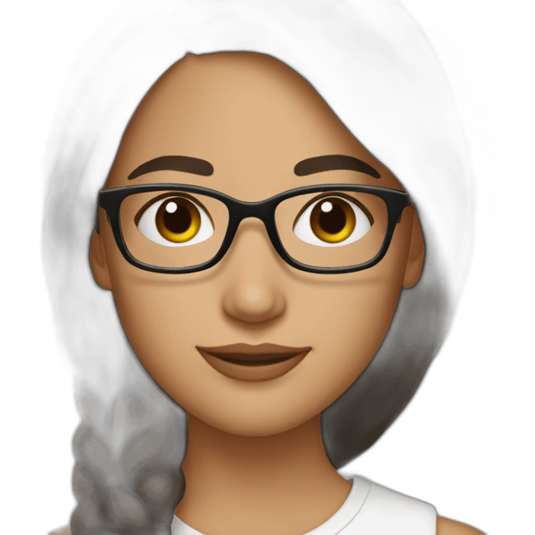 Brunette in osmocorner glasses emoji