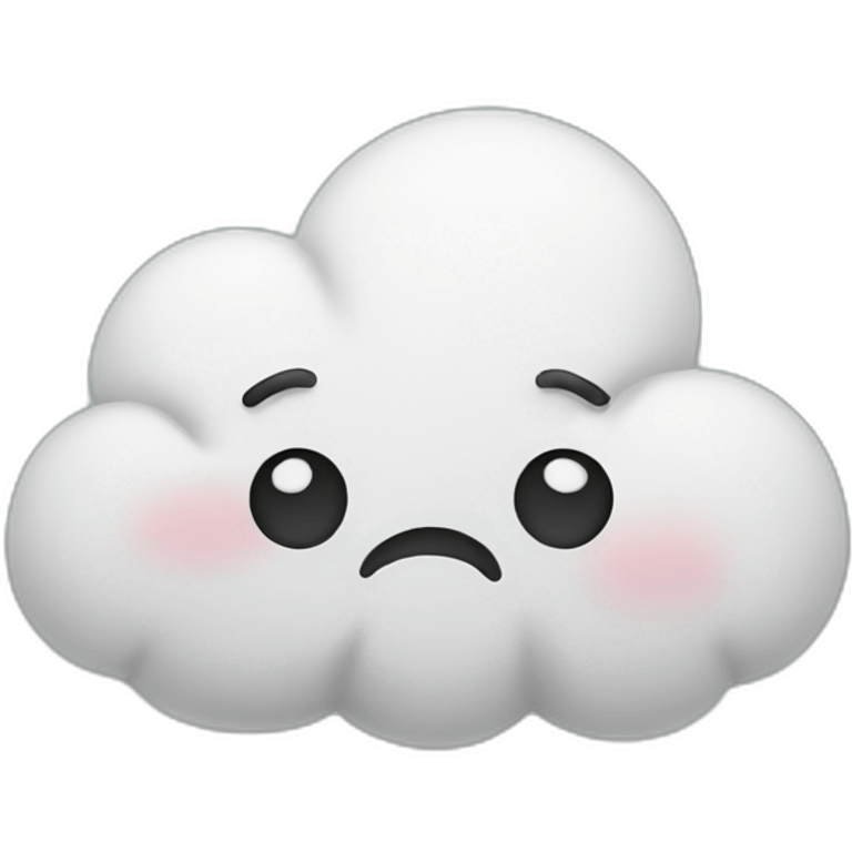 cloud with sad face emoji