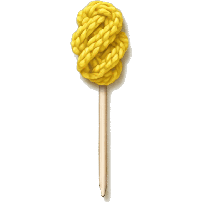 Crochet needle with buttercream yellow yarn  emoji