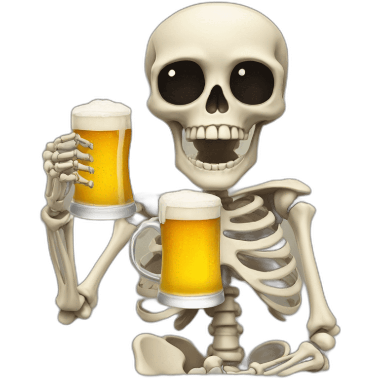 Skeleton with a beer emoji