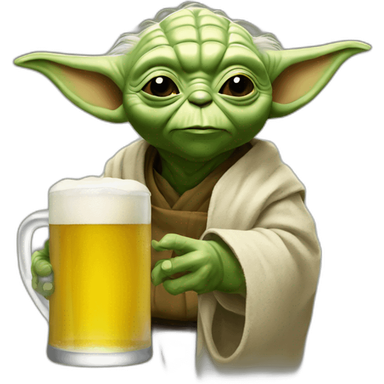 Yoda drink a beer emoji