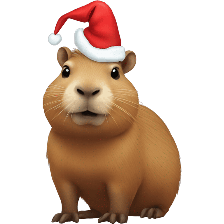 Capybara with christmas hat  emoji