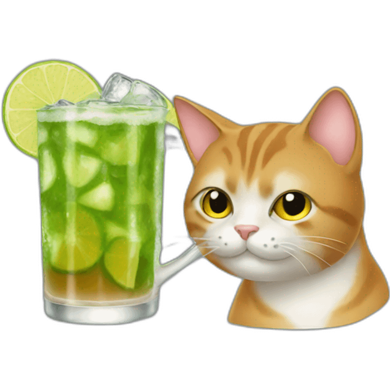 cat drinking moscow mule emoji