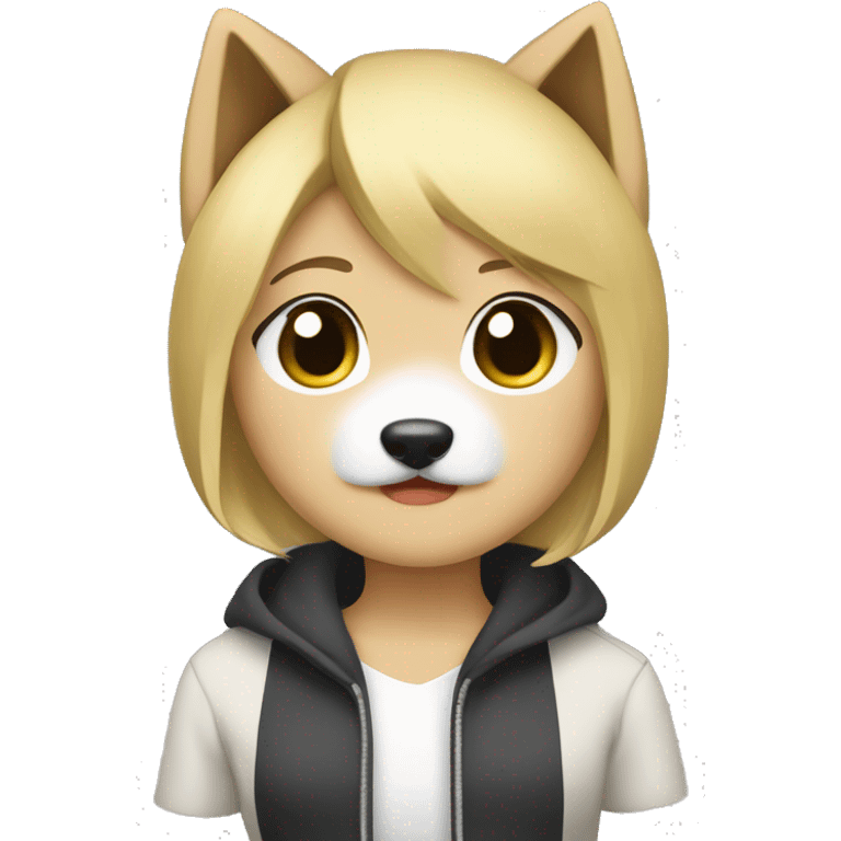 
Akita Neru: A stylish character with blonde hair, typically dressed in trendy, casual attire. emoji