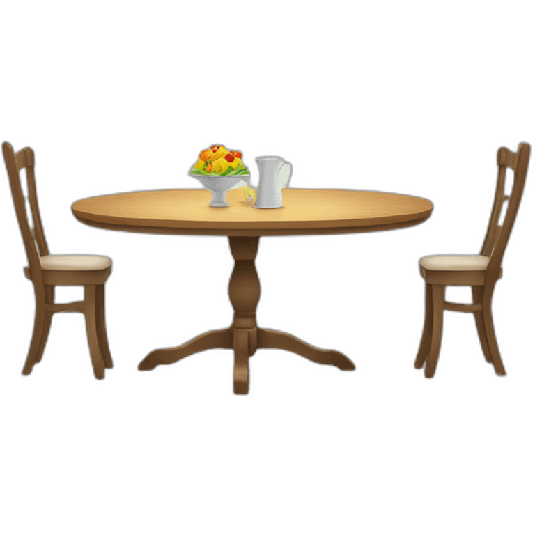 Table de restaurant avec des plats emoji