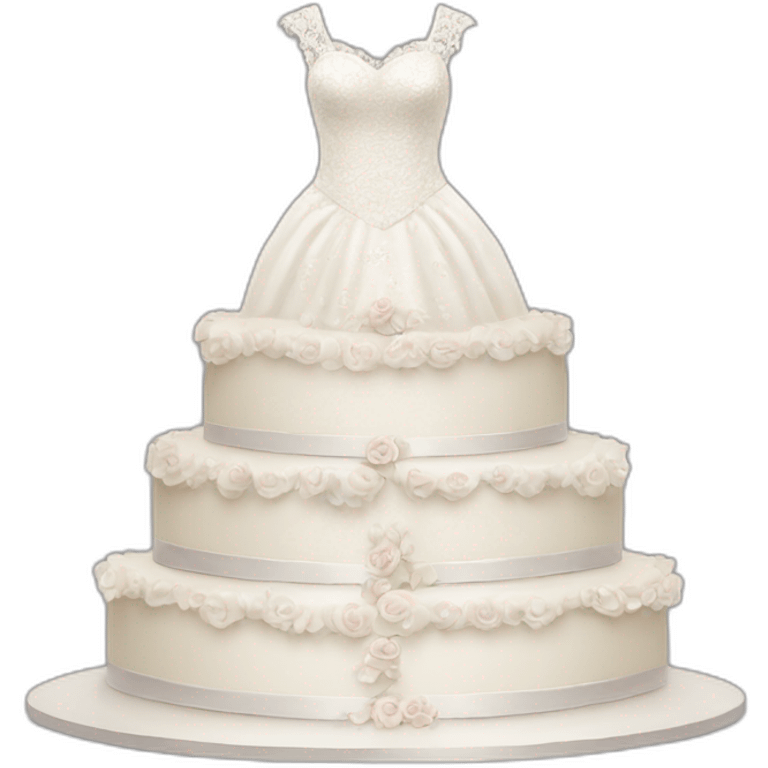 wedding cake on the the wedding dress emoji