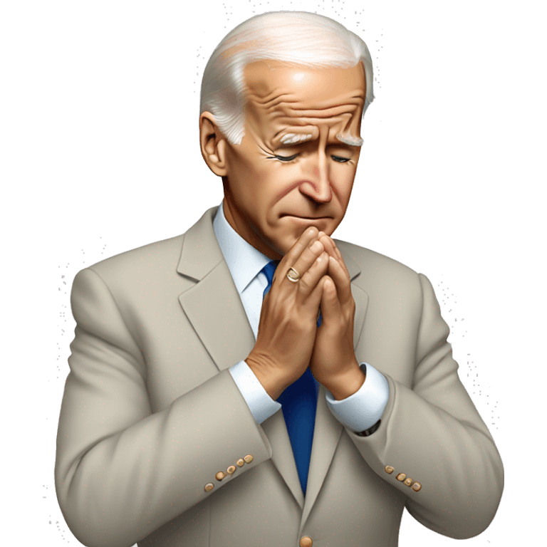 joe biden praying with his hands emoji